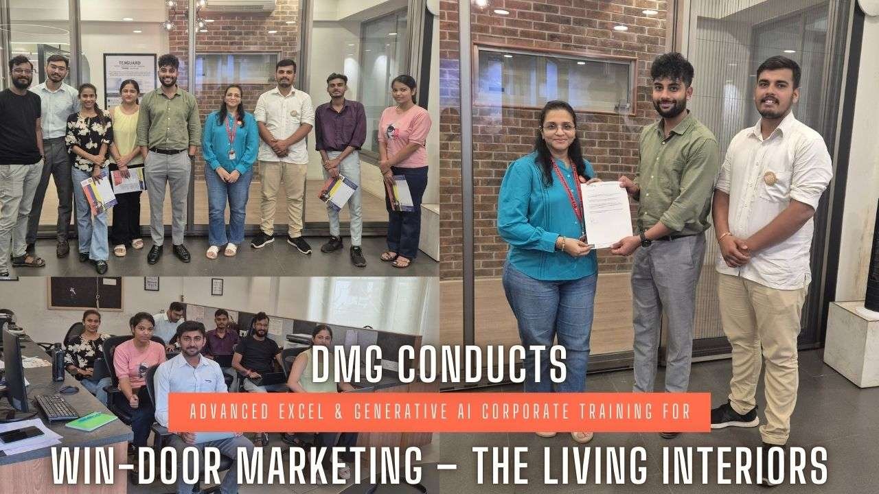 DMG IT Engineering & Multimedia Institute Conducts Successful 2-Day Advanced Excel & Generative AI Corporate Training for Win Door Marketing – The Living Interiors