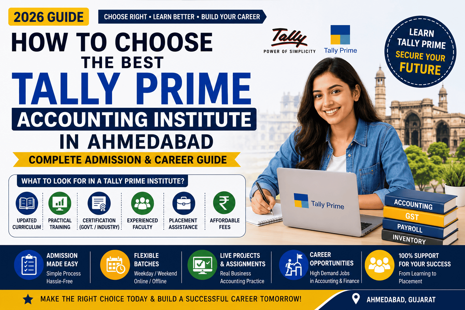 How to Choose the Best Tally Prime Accounting Institute in Ahmedabad (2026) | Complete Admission & Career Guide
