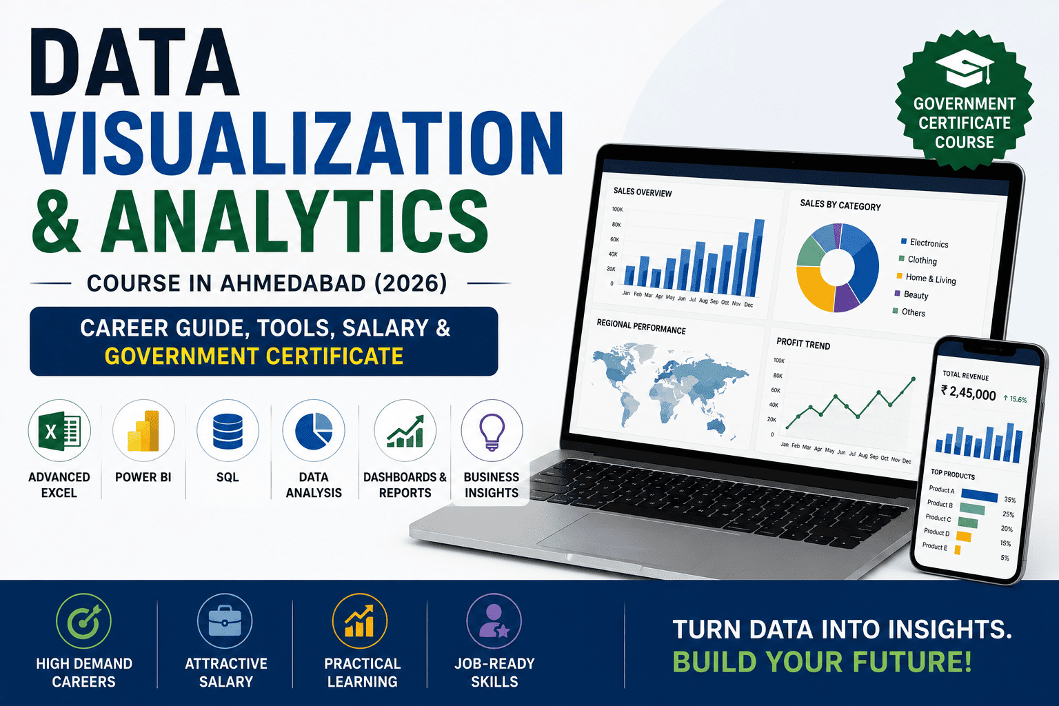 Data Visualization & Analytics Course in Ahmedabad (2026): Career Guide, Tools, Salary & Government Certificate