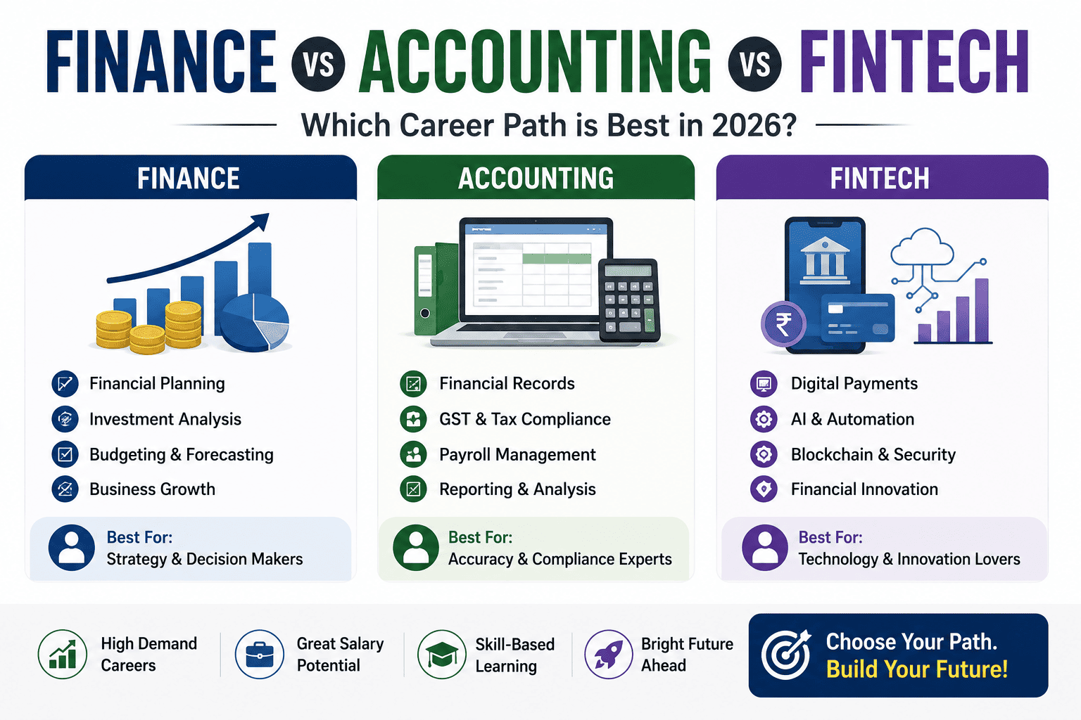 Finance vs Accounting vs FinTech: Which Career Path is Best in 2026?