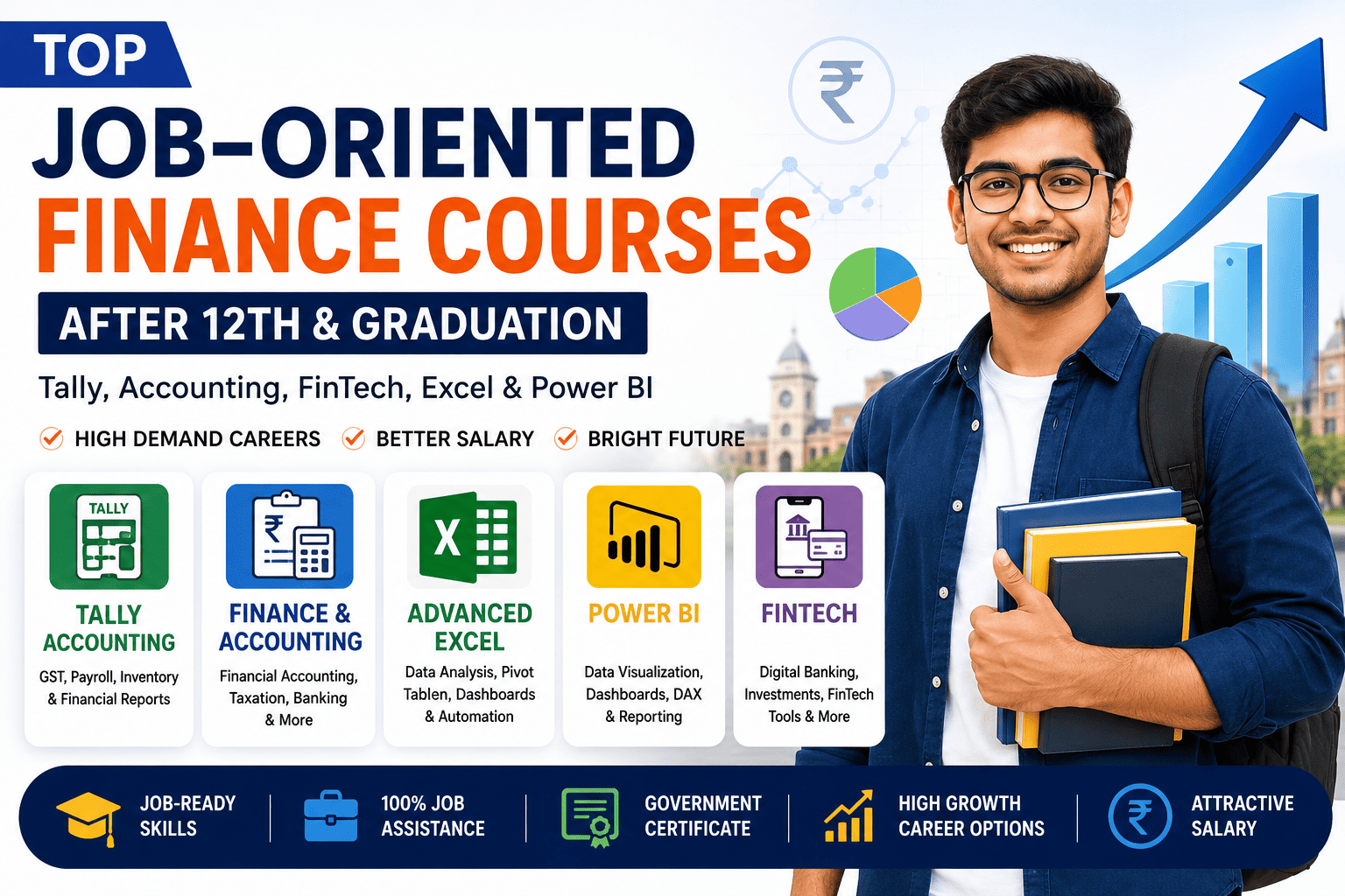 Top Job-Oriented Finance Courses After 12th & Graduation: Tally, Accounting, FinTech, Excel & Power BI